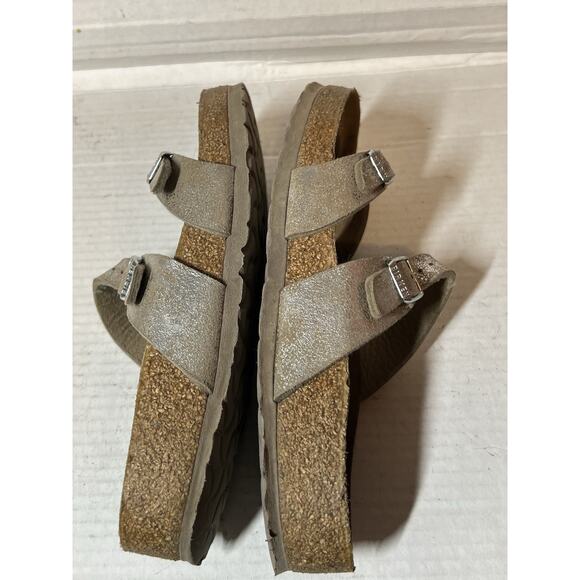 BIRKENSTOCK Mayari Washed Metallic Silver Size 7 - Picture 8 of 9